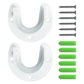 Yubonus 794697579863 2pcs Stainless Steel Closet Rod Bracket Flange Holder End Sup