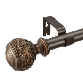 Yumierle 791548254672 Decorative Window Curtain Rod 1-inch Diameter With Modern Design Floral Carve