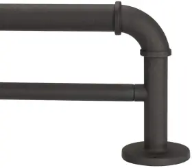Rods-ym142 Yumierle Industrial Iron Curtain Rod For Windows 66 To 120 Wrap Around Window Double