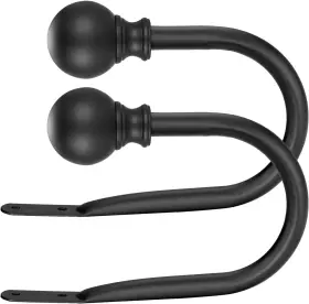 Ym-007 Yumierle Curtain Holdbacks Decorative Rods Standard Black Hooks