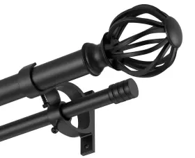 Yn-177-180 Yun Nephele Double Curtain Rods For Window 72-144 Inch Matte Black
