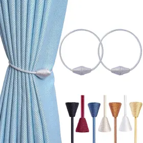 Yuntuoo 339036103623 2 Pcs Magnetic Curtain Tiebacks European Style Convenient Drape Tie Backs Ho