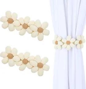 Rdu8n2kea Yuomeaz 2 Pcs Daisy Curtain Tiebacks Flower Holdbacks Adjustable Curtains Ties