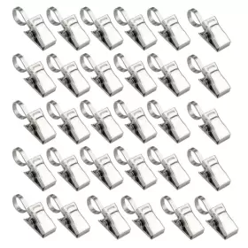 Yuyeran 787414647907 30pcs Heavy Duty Stainless Steel Metal Clips With Hook For Curtain Photos Art