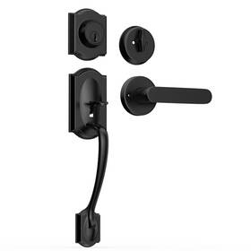Yytdzsw B0cd4228wl Black Front Door Handle And Single Cylinder Deadbolt Set