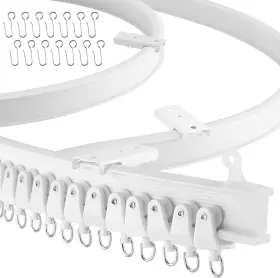 Z-color 700512414622 Flexible Bendable Ceiling Curtain Track Curved 2 Meters 6.6 Ft White