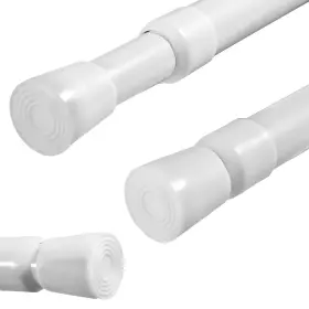 Zk002 Zaikehha 2 Pack Spring Tension Curtain Rods White Ajustable 53-98inchs 0.86inch Diame