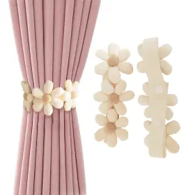 Zakrafo 658362352246 2 Pcs Flower Curtain Tiebacks Simplicity Ties With Buttonsdecorative
