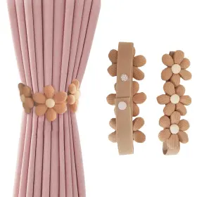 Zakrafo 658362352390 2 Pcs Flower Curtain Tiebacks Simplicity Ties With Buttonsdecorative
