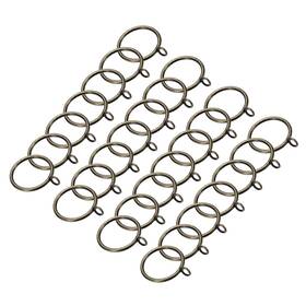 Zaplyte 601968106591 28 Pcs 1.5 Inch Green Brass Curtain Rod Rings Hanging Ring W Eyelets Drapery