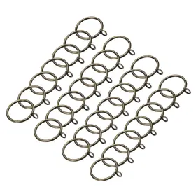 Zaplyte 601968106591 28 Pcs 1.5 Inch Green Brass Curtain Rod Rings Hanging Ring W Eyelets Drapery