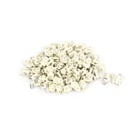 Zaplyte 604267370458 10mm Dia Twin Wheel Curtain Track Rail Slide Rollers Gliders Beige 80pcs