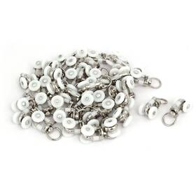 Zaplyte 604267370502 15mm Dia Dual Wheel Plastic Swivel Ring Curtain Track Rail Slide Roller 40pcs