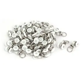 Zaplyte 604267370502 15mm Dia Dual Wheel Plastic Swivel Ring Curtain Track Rail Slide Roller 40pcs