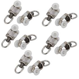Zaplyte 604267370557 12.5mm Dia Twin Wheel Swivel Ring Curtain Track Rail Rollers Gliders 10pack
