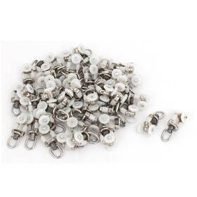Zaplyte 604267370588 10mm Dia Double Wheel Plastic Curtain Track Rail Slide Roller Glider 50pcs