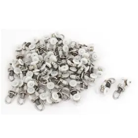 Zaplyte 604267370588 10mm Dia Double Wheel Plastic Curtain Track Rail Slide Roller Glider 50pcs