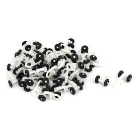 Zaplyte 604267370694 12.5mm Dia Twin Wheel Curtain Track Rail Roller Gliders Black White 50pcs