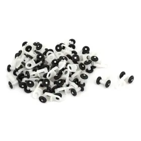 Zaplyte 604267370694 12.5mm Dia Twin Wheel Curtain Track Rail Roller Gliders Black White 50pcs