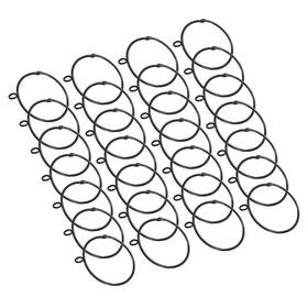 Zaplyte 609044661316 28pcs 2.5 Inch Dia Black Curtain Rod Ring W Eyelets Metal For