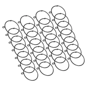 Zaplyte 609044661316 28pcs 2.5 Inch Dia Black Curtain Rod Ring W Eyelets Metal For