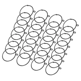Zaplyte 609044661323 28 Pcs 2.5 Inch Black Brass Curtain Rod Ring Hanging W Eyelets Drapery