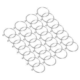 Zaplyte 609044698930 2.5 Inch Curtain Rod Rings Silver Metal Hanging W Eyelets 28 Pcs