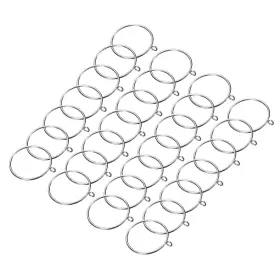 Zaplyte 609044698961 28 Pcs Silver 2.5 Inch Id Curtain Rod Rings With Eyelets Hanging