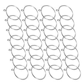 Zaplyte 609044698978 28pcs 2.5 Inch Dia Silver Curtain Rod Ring W Eyelets Metal For