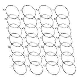Zaplyte 609044698978 28pcs 2.5 Inch Dia Silver Curtain Rod Ring W Eyelets Metal For