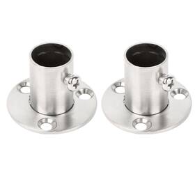 Zaplyte 609876374866 Stainless Steel Cabinet Closet Rod Bracket Holder Flange Socket 16mm Dia 2pack