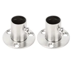 Zaplyte 609876374866 Stainless Steel Cabinet Closet Rod Bracket Holder Flange Socket 16mm Dia 2pack