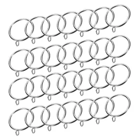 Zaplyte 634149562558 28pcs Curtain Rod Rings Hanging Ring 1.8 Inch Silver