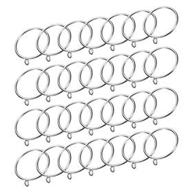 Zaplyte 634149562589 28pcs Curtain Rod Rings Metal 2.2-inch Silver