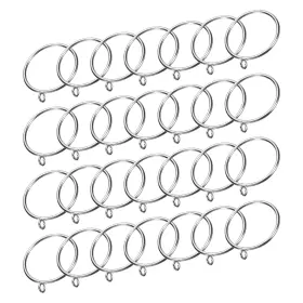 Zaplyte 634149562589 28pcs Curtain Rod Rings Metal 2.2-inch Silver