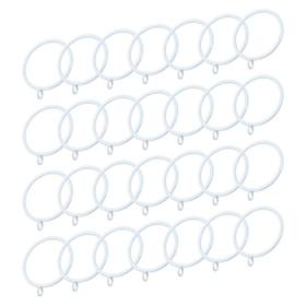 Zaplyte 634149562596 28pcs Curtain Rod Rings With Eyelets 2-inch White