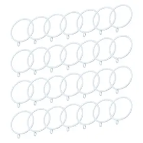 Zaplyte 634149562596 28pcs Curtain Rod Rings With Eyelets 2-inch White