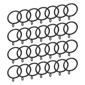 Zaplyte 634149562602 28pcs Curtain Rod Rings With Eyelets 1.5-inch Black
