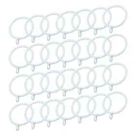 Zaplyte 634149562619 28 Pcs Curtain Rod Rings With Eyelets 1.5-inch White