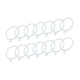 Zaplyte 634149562688 14 Pcs Curtain Rod Rings With Eyelets Metal 1.8-inch White
