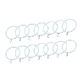Zaplyte 634149562732 14 Pcs Curtain Rod Rings With Eyelets Metal 1.5-inch White