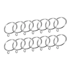 Zaplyte 634149562749 14 Pcs Curtain Rod Rings With Eyelets Metal 1.8inch Silver