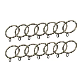 Zaplyte 634149562756 14pcs Curtain Rod Rings With Eyelets Metal 1.8-inch Green Brass