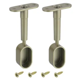 Zaplyte 636939306656 2 Pcs Oval Closet Shelf Bracket Wardrobe Rod Adjustable Half Though Pipe Bronze