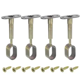 Zaplyte 636939306694 4pcs Oval Closet Shelf Bracket Wardrobe Rod Adjustable Full Though Pipe Bronze