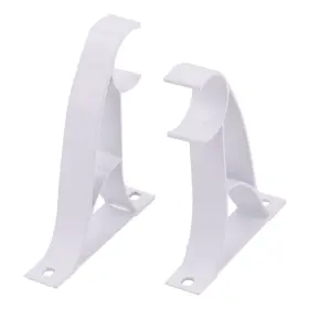 Zaplyte 679134162016 Window Drapery Curtain Rod Pole Holder Hanging Hook Wall Bracket White 2pack