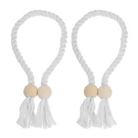 Zaplyte 679209954003 2 Pack Magnetic Curtain Tiebacks 55cm/21.65 Inch Holdbacks White
