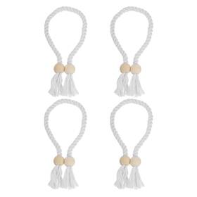 Zaplyte 679209984673 4 Pack Magnetic Curtain Tiebacks 55cm/21.65 Inch Holdbacks White