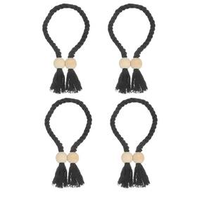 Zaplyte 679209984703 4 Pack Magnetic Curtain Tiebacks 55cm/21.65 Inch Holdbacks Black
