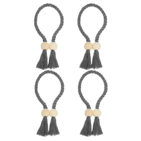 Zaplyte 679209984734 4 Pack Magnetic Curtain Tiebacks 55cm/21.65 Inch Holdbacks Gray